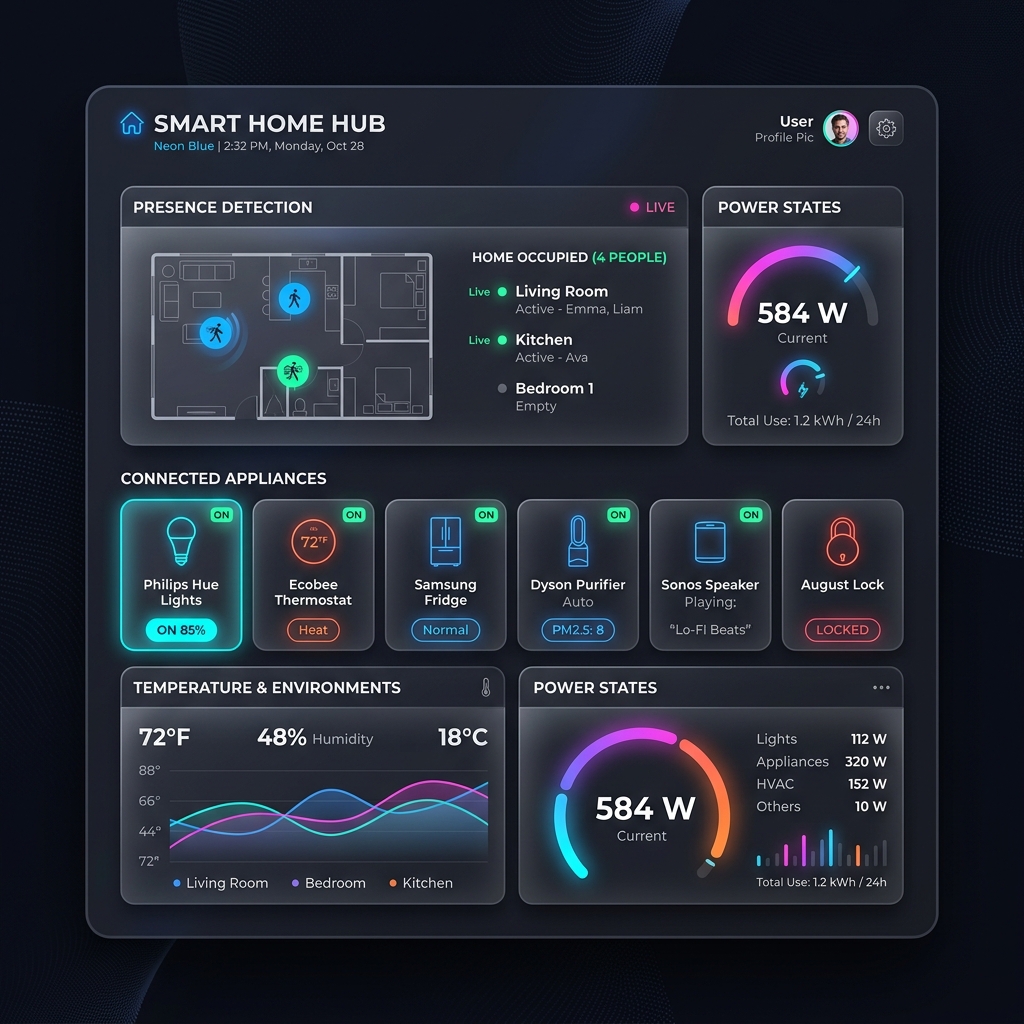 Smart Home IoT Appliance Controller interface preview